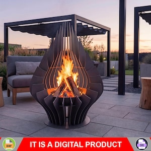 Fire Pit Drop. Digital product, files DXF, SVG for CNC, Plasma, Laser. Garden Fireplace, Outdoor Fire Pit, Backyard Firepit. Diy Firepit.