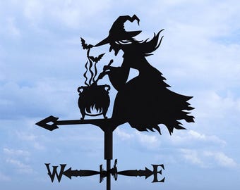 Witch Weather Vane V3 Three Sizes. Digital product, files DXF, SVG for CNC, Plasma, Laser. Roof Decor Weathervane. Wind Vane. Diy