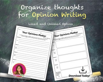 Tus opiniones importan: Hojas de trabajo para redactar opiniones (2 páginas)