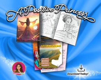 Una Princesa Positiva – Libro para colorear imprimible + Guía rápida de afirmaciones