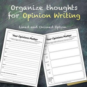 Your Opinions Matter: Opinion Writing Worksheets (2 Pages)