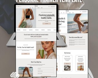 Modello di sito web Squarespace per Health Coach / Motore Fluid 7.1 / Design del sito web per Wellness Coach / Modello di sito web per Health Coach