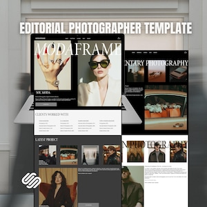 Squarespace Website Template for Editorial Photographers, Photography Portfolio Website Design