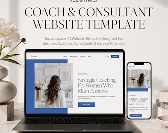 Squarespace Template for Business Coach, Consultant Website Squarespace 7.1, Women Entrepreneur, Coaching Website Design, Service Provider
