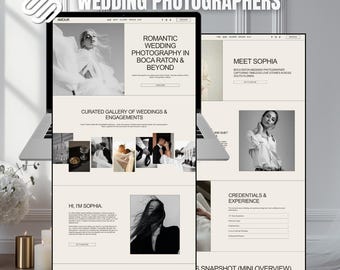 Modern bröllopsfotografwebbplats: Squarespace 7.1-mall