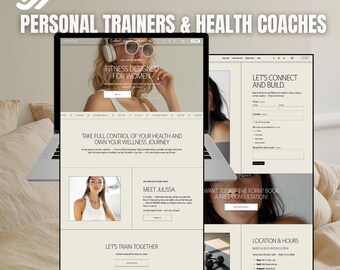 Fitness Coach Squarespace Website Template: Modern Design (Squarespace 7.1 Digital Download