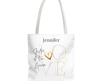 Bolsa de mano personalizada para la hermana del novio, bolsa de regalo para la hermana del novio, bolsa para la familia del novio, regalos personalizados para la despedida de soltera, regalo para la fiesta de bodas
