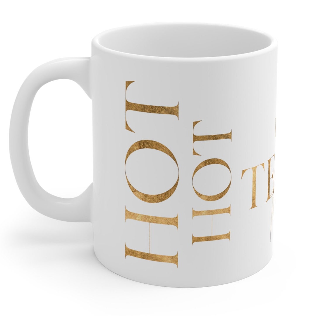 Tea Lovers Teacup Gift, Herbal Chai Tea Mug, Tea Gift for Mom, Minimalist Gold Hot Tea Mug for