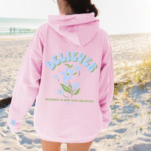 Christian Hoodie, Blessed Boho Unisex Sweatshirt, Religious Meaningful Gift for Friend, Back Print shirt For Christians Easter Church Outfit