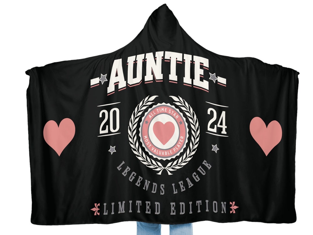 Auntie Love Hooded Blanket, Aunt Present, Valentines Gift for Aunt