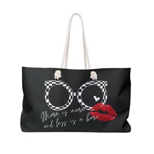 Iris Apfel Tote Bag, everyday bag for fashion enthusiast, Checkered glasses style icon weekender bag for women, work shoulder bag for women