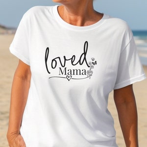 Mama loved tshirt gift for mom, minimalist graphic mom shirt for Mothers Day, Comfort Colors Mama tshirt clothing new mom gift wife present