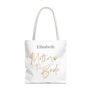 Custom Mother of the Bride Tote Bag, Wedding Party Gift Idea, Bride&#39;s Family Present, Bride Mom Personalized Bag Gift, Bridal Bag Gifts