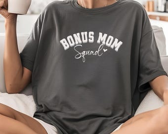 Maglietta per matrigna, maglietta Bonus Mom per la festa della mamma, regalo per la matrigna, maglietta per la famiglia allargata, colori carini e confortevoli, regalo per la matrigna per lei