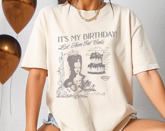 Maglietta Let Them Eat Cake Marie Antoinette regalo di compleanno, maglietta vintage francese Rococò Parigi Shabby Chic per lei, regalo per donna amante della storia