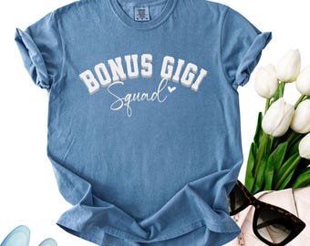 Maglietta Bonus Gigi regalo per la nonna acquisita, maglietta per la famiglia allargata, maglietta Comfort Colors Bonus Squad per matrimonio, regalo per la festa della mamma per la nonna acquisita