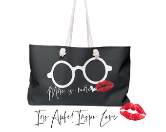 Borsa tote Iris Apfel, borsa grande per occhiali da tutti i giorni, regalo per amanti della moda, borsa da weekend per donne, borsa da palestra, borsa a tracolla da lavoro