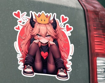 Cute blushing Bowsette sticker