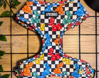 POP PUNK, balloon dog printed, fully adjustable dog harness with soft mesh lining