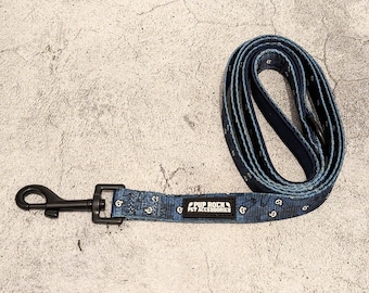 KURT denim and skull printed dog lead
