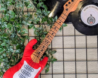 Red plus Electric guitar squeaky dog toy