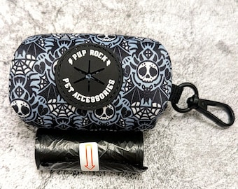 ALICE bat and skull printed poop bag holder