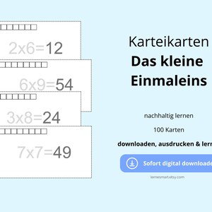 Multiplizieren langfristig lernen mit Karteikarten - zum sofort Download!