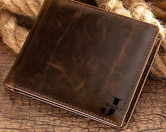 Custom Oily Leather Wallet: Handmade RFID Safe Coin Purse