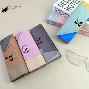 Custodia per occhiali in pelle vegana personalizzata - Scatola portaoggetti con finitura opaca per occhiali da sole e occhiali da vista, nome personalizzato, regalo per compleanno e Natale