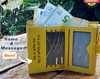 Personalisierte Leder Geldbörse: Handgemachte minimalistische Clutch mit RFID-Schutz