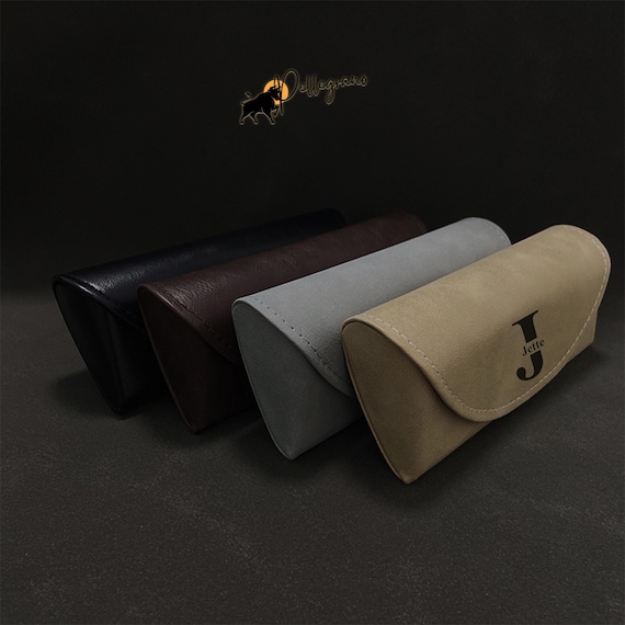 Personalized Sheep Leather Glasses Case: Vintage Chic Eyewear Holder