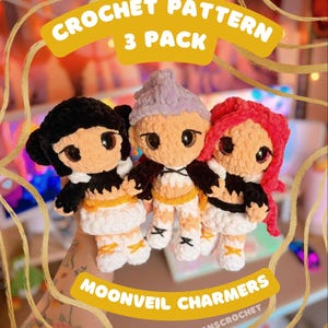 MoonVeil Charmers Crochet Patterns – Anime Doll Slayers 3-Pack (Digital PDF)