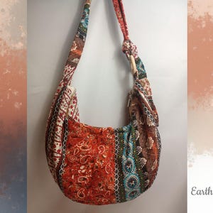 Large Crossbody Boho Cotton Bag, Patchwork Hobo Bag, Lightweight  Shoulder Casual Tote