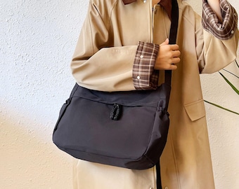 Large Polyester Oxford Casual Tote Bag, Shoulder Purse with an Adjustable Strap, Roomy Hobo Bag