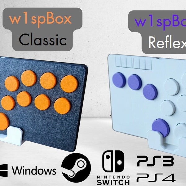 w1spBox: controlador Hitbox personalizable. Todos los botones, palo de lucha sin palanca para PC, Steam, SteamDeck, Switch, PS3 y PS4 limitada. ¡Caja plana!