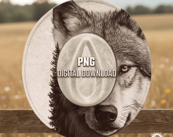 Wolf and Pine Laser Engraving Hat Template, Rustic Western Burned Hat Design, Wildlife Pattern, Hat Burning Design