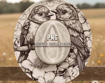 Birds and Flowers Hat Engraving Design, Cowboy Hat Burning Template, Laser Engraving Digital File, Rustic Pyrography Pattern, PNG & PDF