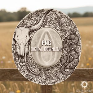 May include: A digitally designed cowboy hat featuring a bull skull, snake, and ornate scrollwork. The hat is light gray with dark gray detailing. The text "PNG DIGITAL DOWNLOAD" is visible on the hat.