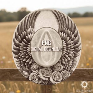 Wings and Roses Hat Burning Design, Cowboy Hat Burning Template, Western Laser Engraving Digital File, Rustic Pyrography Pattern, PNG & PDF