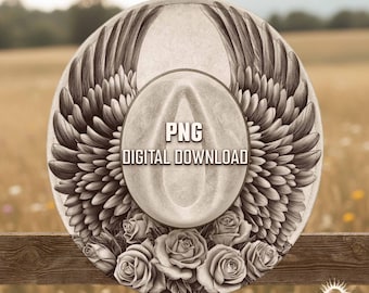 Wings and Roses Hat Burning Design, Cowboy Hat Burning Template, Western Laser Engraving Digital File, Rustic Pyrography Pattern, PNG & PDF