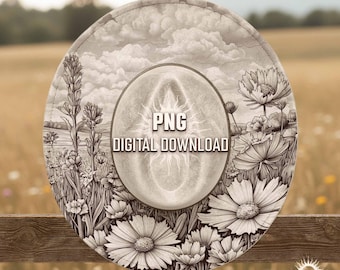 Wildflower Hat Engraving Design: Floral Cowboy Hat Burning Template (PNG & PDF)