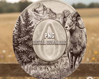 Ram & Mountain Hat Engraving Design: Wide Brim Fedora (Digital Download)