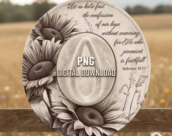 Faith Hat Burning Designs, Hebrews 10:23 Scripture Laser Burning Template, Christian Sunflower And Wheat Western Art, Digital Download File