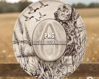 Jagdhund & Entenhut Gravurdesign: Fedora mit breiter Krempe (Digitaler Download)