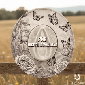 Peut inclure: Chapeau de cowboy sépia avec un motif floral et papillon. Le chapeau est orné de roses et de papillons. Le texte "PNG DIGITAL DOWNLOAD" est imprimé sur le chapeau.