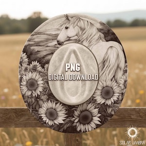 Horse and Sunflowers Hat Burning Design, Cowgirl Hat Burning Template, Laser Engraving Digital File, Rustic Pyrography Pattern, PNG & PDF