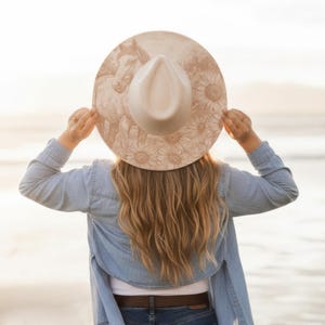 Horse and Sunflowers Hat Burning Stencil, Cowgirl Hat Burning Template, Laser Engraving Digital File, Rustic Pyrography Pattern, PNG & PDF image 10