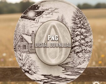 Rustic Cabin in Forest Hat Engraving, Digital Hat Burning Template, Laser Burn File for Wide Brim Fedora, Hat Burning Design, PNG PDF