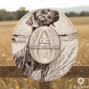 Hunting Dog Laser Engraving Hat Burning Design, Pointer in Tall Grass, Burned Hat Template, Wide Brim Pattern, Digital PNG Download