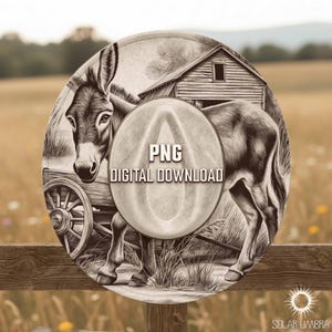 Donkey Farm Laser Engraving Hat Burning Design, Rustic Barn Western Hat Template, Country Life PNG Digital Download